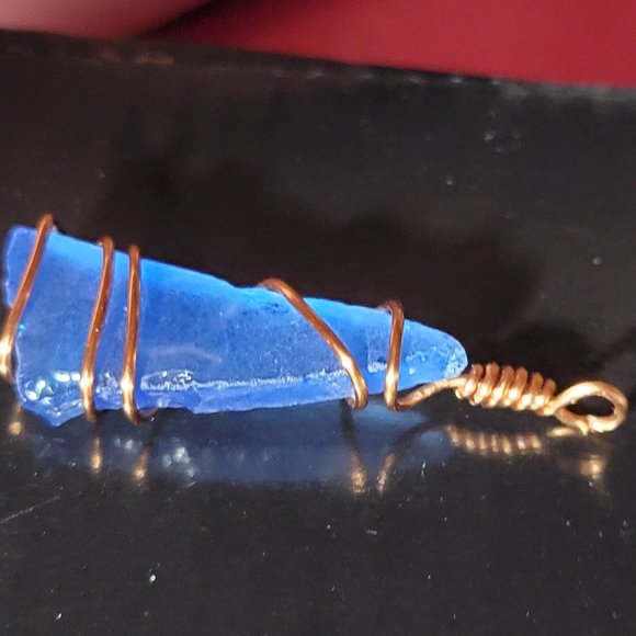 Blue Sea Glass Necklace - Picture 6 of 6